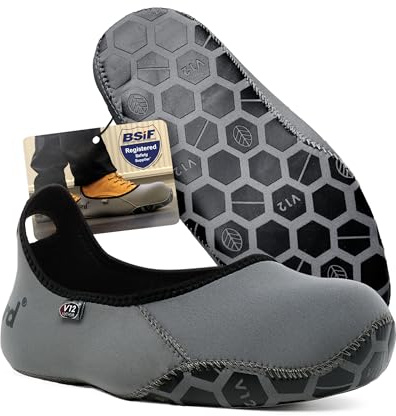 V12 MukGuard Reusable Overshoes, Slip Resistant Boot Covers, UK 13-14 | Neoprene Upper, Rugged Grip Sole | Washable | Wears Over Work Footwear | For DIY and Tradesmen