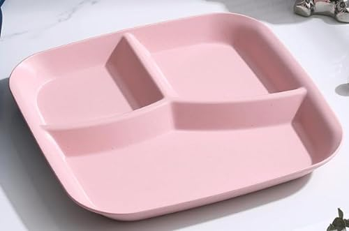 GOLRISEN 6 Stück Teller Set Geteilte Teller mit Unterteilung 3 Fächern Plastikteller Geschirr Plate Speiseteller Partyteller Snack Teller Portionskontrolle Menüteller für Salat Pasta Party Zuhause