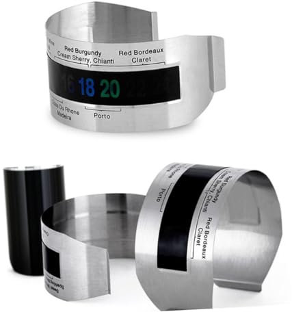 Amosfun 2 Pièces bracelet thermomètre thèmemètre thermomètre domestique alimentaire numérique termomètre flexible température du vin de bouteille de vin