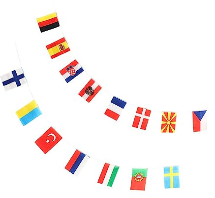 TOYANDONA International Football Tournament Flag Strings 24 Countries Flags Banners for Bars Malls Ktv Hanging for Birthday Party Decorations National Banner