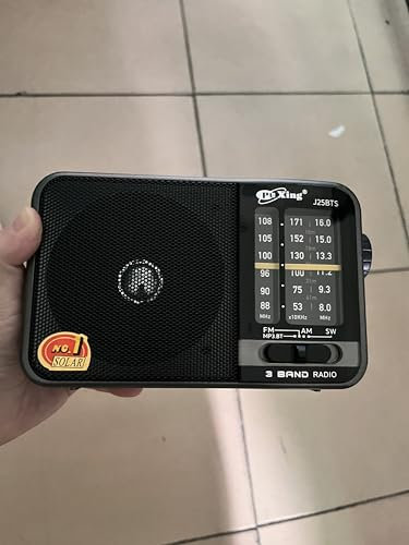 Poste Radio Portable avec Panneau Solaire & Batterie 1200mAh, Récepteur AM/FM/SW avec 8W Haut-Parleur/TWS/USB/TF, Transistor Radio a Pile luetooth pour Camping, Urgences et Extérieures (Noir)
