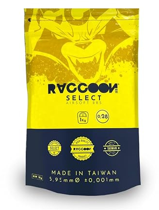 Raccoon Bolsa 1kg Bolas 0.28g 6mm | Bolsa de 1kg para Pistolas/Rifles Airsoft. Peso por Bola 0,28g