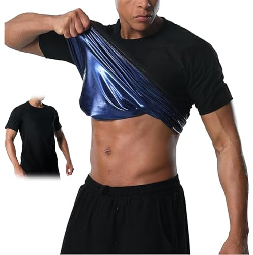 DILUSILK T-shirt de sauna pour homme, combinaison de sudation, amincissant, corset chaud, combinaison de perte de poids, débardeur d'entraînement de gym