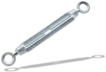 DOJA Barcelona Tenditore per Filo Acciaio Occhio - Occhio M6 Zincato - PACK 6 - Design con Tiranti per Filo Stendibiancheria e Tirante Cavo, Montaggio Facile, Alte Prestazioni, Tenditore per Corda