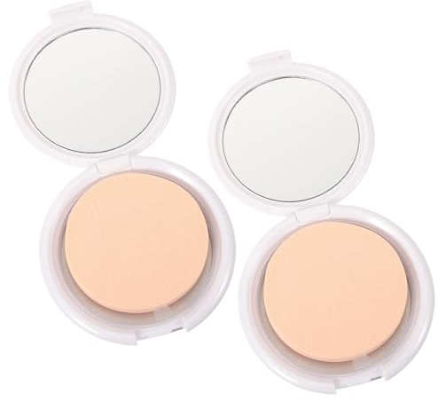 SEWACC Étui Compact Vide pour Fond de Teint Coussin 2 Pièces Boîtier Maquillage Portable Ultra-Fin avec Houppette Boîte à Poudre Rechargeable pour Voyage et Retouche Facile