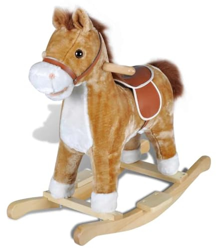 LoogCape Caballo balancín con suave peluche para niños a partir de 12 meses, peluche y juguete, ideal para balancearse, para divertirse y protegerse de forma segura en la habitación de los niños