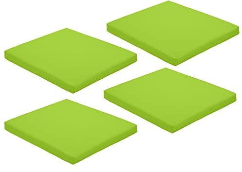 Chaise de jardin, coussin de siège/coussin lot de 4, citron vert, tient en toute sécurité avec cravate cordes sur le dos. Résistant à l'eau, qualité supérieure.