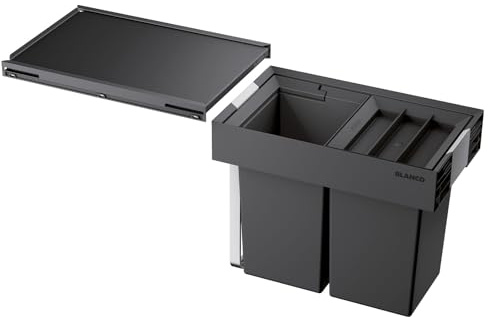 BLANCO Flexon II 30/2 521467 Kitchen Waste Separation System with 2 x 8 Litre Bins for Mounting in the Drawer of a 30 cm Cabinet