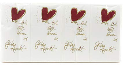 Funny Motivservietten, 2 lagig, Herzlich Willkommen / Guten Appetit 33 x 33 cm 1/8 Falz, 8er Pack (8 x 250 Stück)