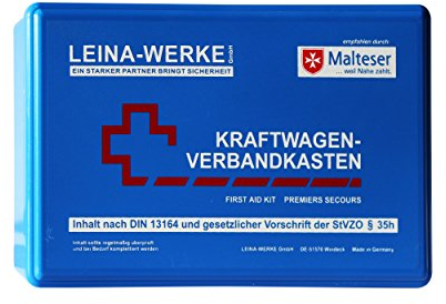 Leina-Werke 10006 KFZ-Verbandkasten Standard, Blau/Weiß/Rot