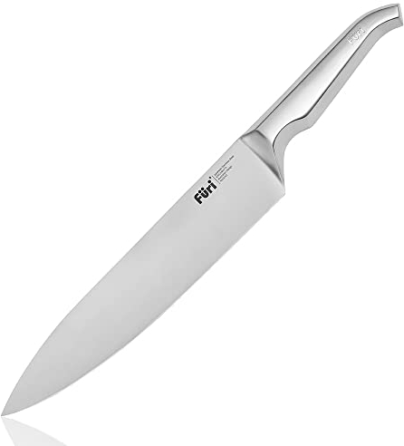 Furi Pro Chef's Knife 23cm, Extra Long Blade Providing exeptional Leverage for Large Cutting tasks, Unique Reverse-Wedge Handle Locks into Hand for a Safer Grip, 25-Year Guarantee