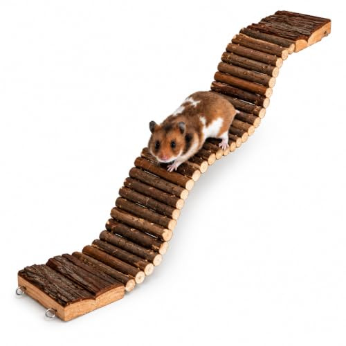 Pet Ting Natural Suspension Bridge Wooden Hamster Gerbil Mouse Cage Pet Ladder
