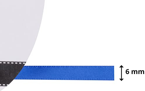 Vaessen Creative Satinband 6mmx10m Blau, Schleifenband, Dekoband, Bänder zum Basteln, Stoffbänder für Hochzeit, Taufe Und Geburtstagsgeschenke