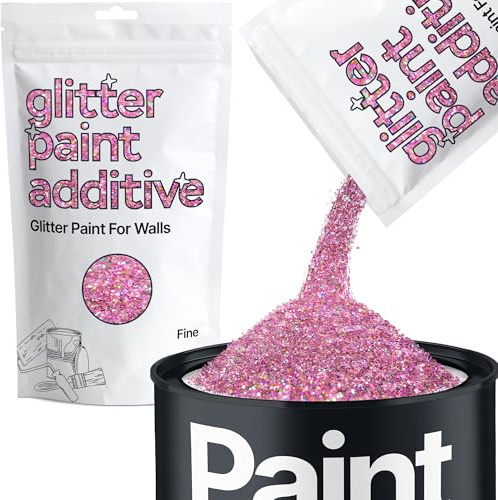 Pink Holographic Glitter Paint Additive Fine 100g for Adding Sparkle to Paints & Varnish | Paint Walls Sparkly Add to Emulsion, Acrylic or Lacquer Indoor | Hemway