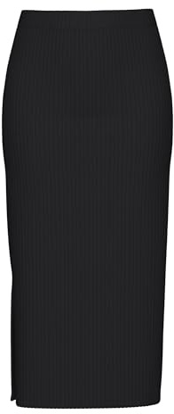 Pieces Donna Pckylie MW Midi Skirt Noos Gonna Not Applicable, Black, XL