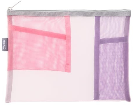 Midori 53346006 Pouch, Pen Case, Pen & Tool Pouch, Mesh, Pink