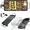 1500W Teppanyaki Electric Grill Table-top Electric Griddle Grill Non-Stick Hot Plate, 5 Gear Temperature, Smokeless Barbecue Grill Easy Clean for Party Camping Festival Cooking XL 67x29.5x8.5cm