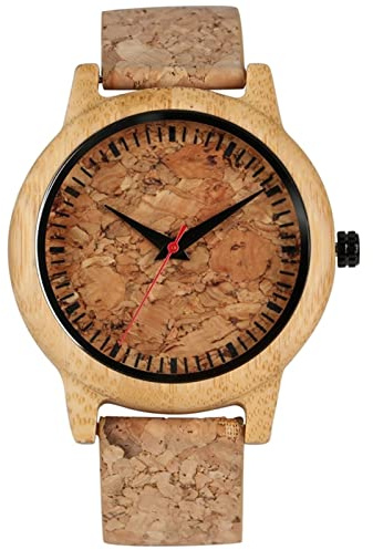 WMDSYGD Moda Corcho slag dial Relojes de Madera Hombres Mujeres Cuarzo Vestido Vestido de Madera Reloj Regalos Relojes de Pulsera para Hombre (Color : For Men)