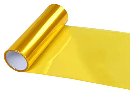 Scheinwerfer Folie Auto, MoreChioce 10m x 30cm TPU Scheinwerfer Tönungsfolie Kratzfeste Rücklichtfolie Autoscheinwerfer Tönungsaufkleber Nebelscheinwerfer Lampen Folie Aufkleber,Gelb
