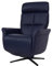 Mendler Relaxsessel HWC-L10, Design Fernsehsessel TV-Sessel Liegesessel, Liegefunktion drehbar, Voll-Leder - blau