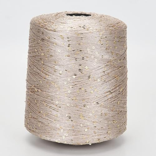 Filato per lavorare a maglia in poliestere con paillettes, filato con passanti, filo per lavorare a maglia con lurex, 04