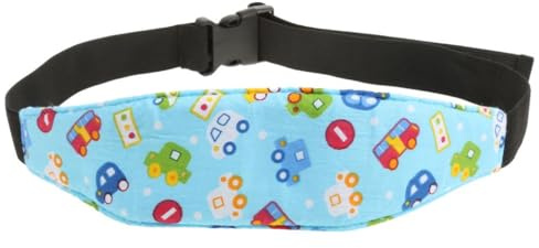 Tiuimk Correa de seguridad para dormir para bebé, color azul, banda de apoyo para la cabeza para cochecito y cochecito, ajustable y cómoda, adecuada para asientos de coche y cochecitos, hecha de