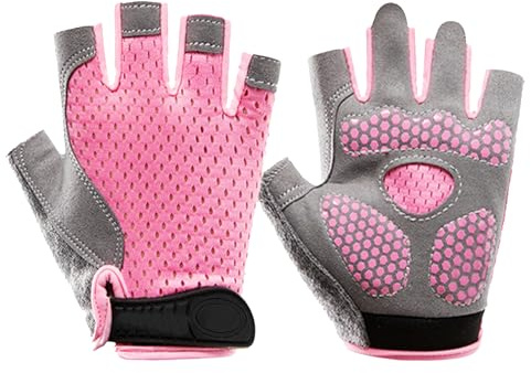 JIAHG Kids Non-Slip Gloves with Breathable Mesh Outdoor Cycling Gloves Children Summer Half Finger Sport Gloves for Running Riding Roller Skating