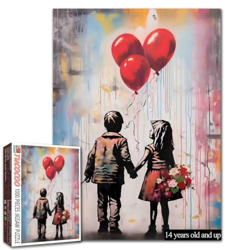 Tucocoo Street Art Banksy Jigsaw Puzzles for Adults, 1000 Pieces, Colorful Balloon Puzzles for Girls and Boys, DIY Jigsaw Puzzle for Home Decor, Gifts
