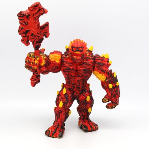 Doyomtoy Warcraft Bataille Démon de Lave Figure de Jeu Golem de Lave avec Arme Modèle Mythique Créature d'énergie Magique Figure d'action -Cadeaux d'anniversaire pour Enfants
