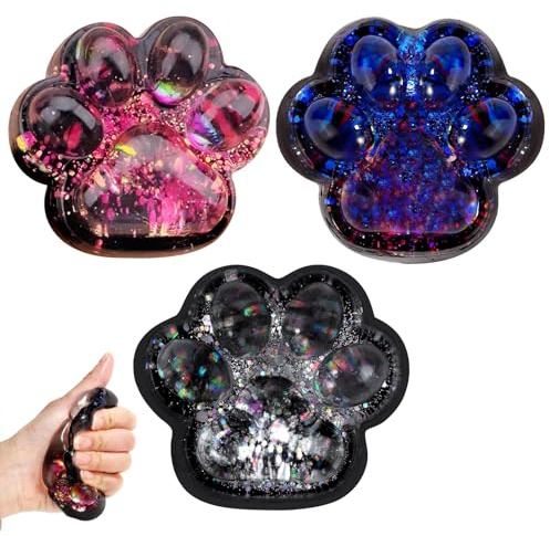 3 Pezzi Giocattoli da Spremere Zampe di Gatto, Squishy Giocattoli Zampa di Gatto, Kawaii Giocattolo Antistress, Fufu Squishy Squeeze Paw, Antistress Giocattolo Zampe di Gatto, per Bambini Adulti
