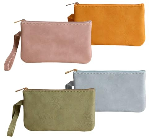 Bolsa De Almacenamiento De Cuero PU De 4 Uds., Mini Bolsa De Almacenamiento, Bolsa De Almacenamiento Portátil, Bolso De Mano Impermeable, Bolsa De Almacenamiento para Mujer
