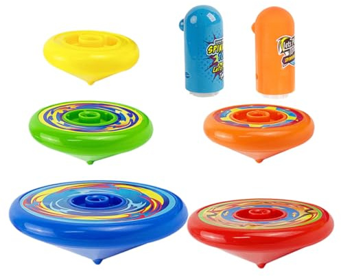ERINGOGO Kit de Toupies Empilables en Plastique Arène de Bataille Colorée, Jouet Manuel pour Garçon et Filles, Facile à Transporter Ranger Couleur Aléatoire