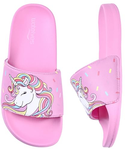 Ciabatte da bagno per bambini, estive e ragazze, antiscivolo, da spiaggia, Unicorso rosa, 32/33 EU