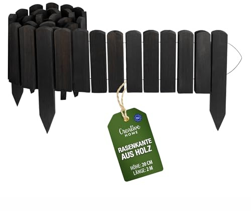 Creative Home Staket 20cm hög och 2m lång | Svart