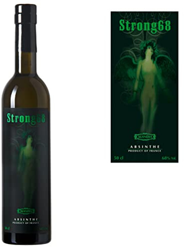 Absinth Strong68 von ALANDIA | Mit Wermut/Thujon | Das prämierte Original | Ohne Farbstoff | 68% | (1x 0,5 l)