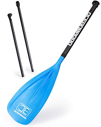 OCEANBROAD SUP Paddle Board Paddel 3 Stück Verstellbarer Carbon Schaft Stand Up Paddel mit Tasche