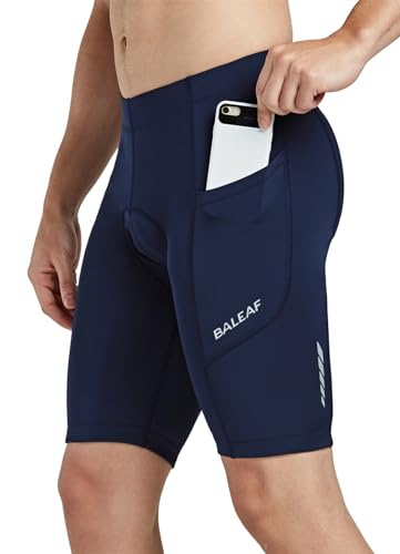baleaf Pantalones cortos acolchados para hombre para ciclismo, ciclismo de carretera, montar en bicicleta, ropa de ciclismo con bolsillos UPF 50+ accesorios MTB mallas