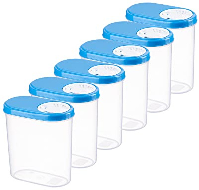 MiraHome Kryddburkar, förvaringslådor, förvaringsburkar 0,30 l, set om 6, blå, austrian kvalitet