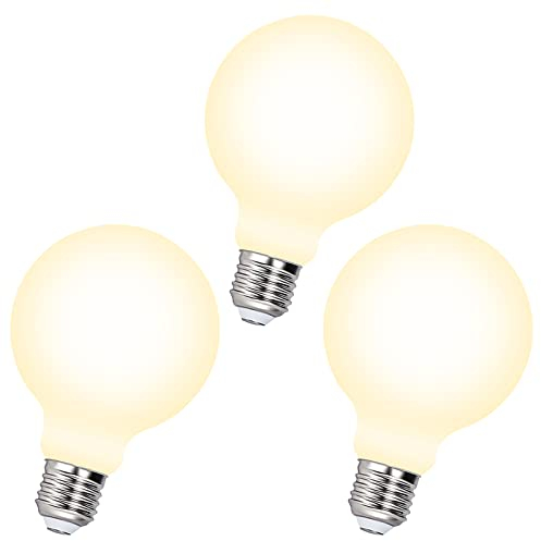 ENUOTEK 8W E27 Große LED Runde Glühbirnen Lampe G95 Dimmbar Weiß Leuchtmittel 870Lm Dimmen über Phasenanschnitt Dimmer Warmweiß 3000K ersetzt 80W Glühlampe für Pendelleuchte Wandleuchte 3er Pack