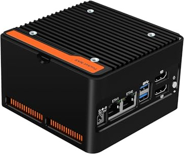 AIOPCWA N355 Mini PC NAS (N305 Upgrade), 4X M.2 NVMe X86-P6 Mini Desktop Computer with 2X i226-V 2.5GbE LAN, DDR5 Micro PC Barebone NO RAM/SSD/OS, 2-Display, WiFi7/BT5.4 Expandable