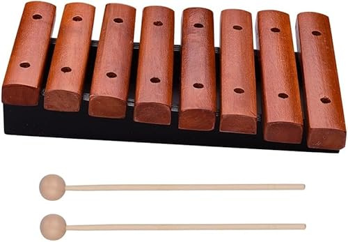 Glockenspiel Xylofon, Xylofon musikinstrument 8 noter glockenspiel xylofon inkluderar 2 träklubbor för barn