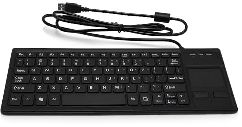 LICAEVEY Industriell Mekanisk USB -tangentbord med Pekplatta - IP68 Vattenproof & Dammsäker - Plug and Play Wired Keyboard för PC, Laptop, Industrial Environments
