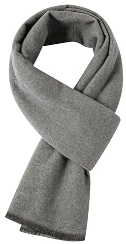 Bawnhaw Men Long Scarf Cashmere-Feel Classic Scarves for Cold Weather, Grey