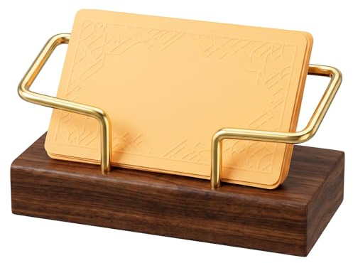 HaiFafafaing Wooden Business Card Holders- Walnut Wood Business Card Holder
