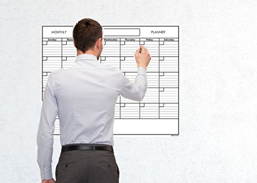 SwiftGlimpse Large A1 92cm x 61cm Blank Reusable One Month Wall Calendar Wet & Dry Erase Laminated Monthly Wall Planner
