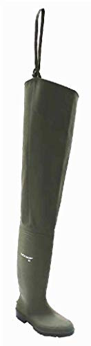 DENNETT Fishing Thigh Waders with Boots Lightweight Waterproof for Men and Women - For Wading, Fly Fishing, Hunting, Muck Work, green - Size 12 (47)