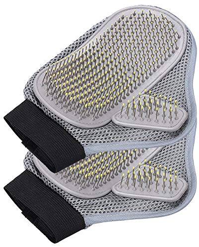 XYDZ 2 Pcs Gant de Toilettage pour Animaux de Compagnie, Gant de Toilettage Massage Gants pour Chien Gant Brosse Chat pour Tous Les Chiens Et Chats à Fourrure Longue Et Courte