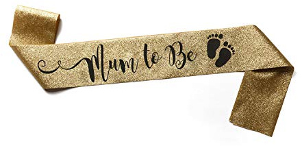 Halsduk för Baby Shower Mum to Be (Mum to Be Gold Glitter)