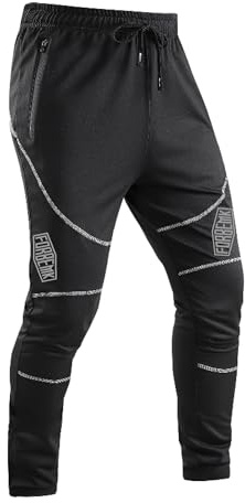 FORBEMK Fahrradhose Radhose Lang Herren Outdoorhose Laufhose MTB Winddicht Atmungsaktiv Wasserabweisend Hose für Outdoor Bergsteigen, Jogging, Radfahrren-Black-XL