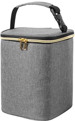Teamoy Sac Isotherme pour Lait Maternel, Sac pour biberons pouvant contenir jusqu'à 4 Grands biberons de 9 onces, Parfait pour allaiter Maman de Retour au Travail, Gris (Sac Uniquement)
